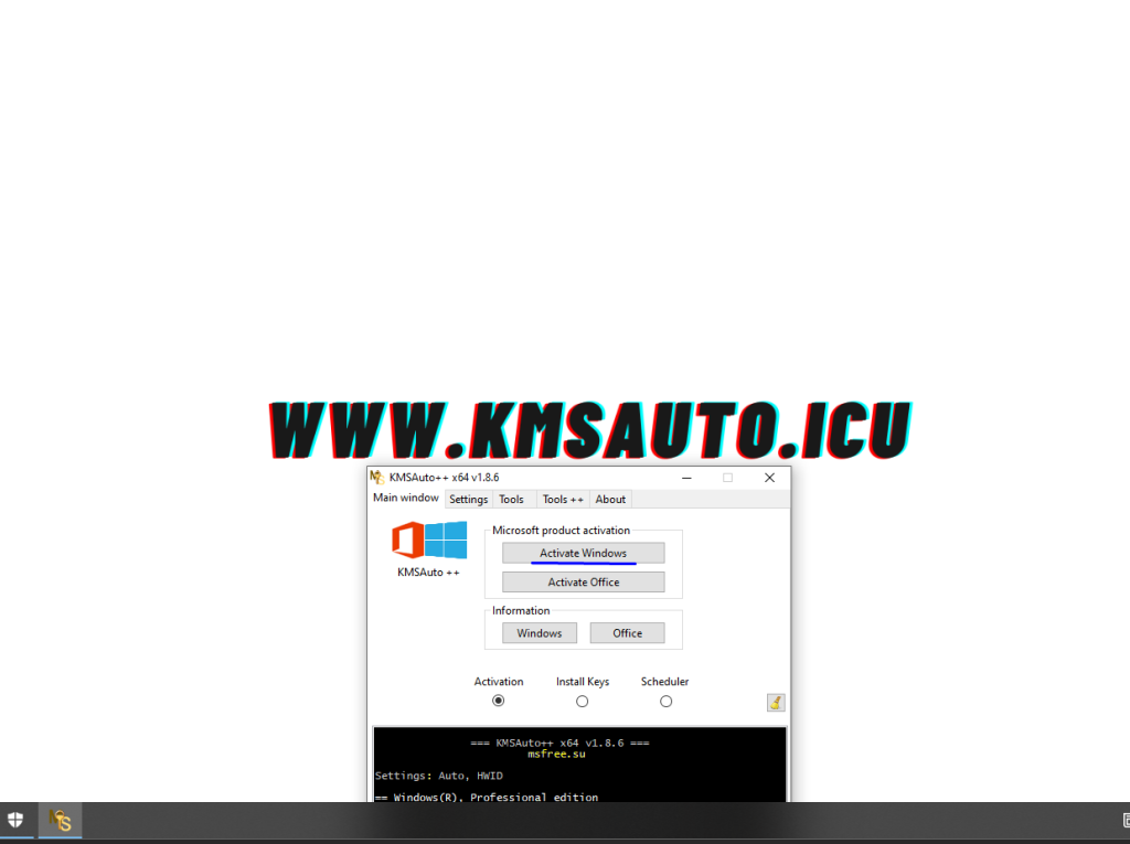 kmsauto how to activate windows 10